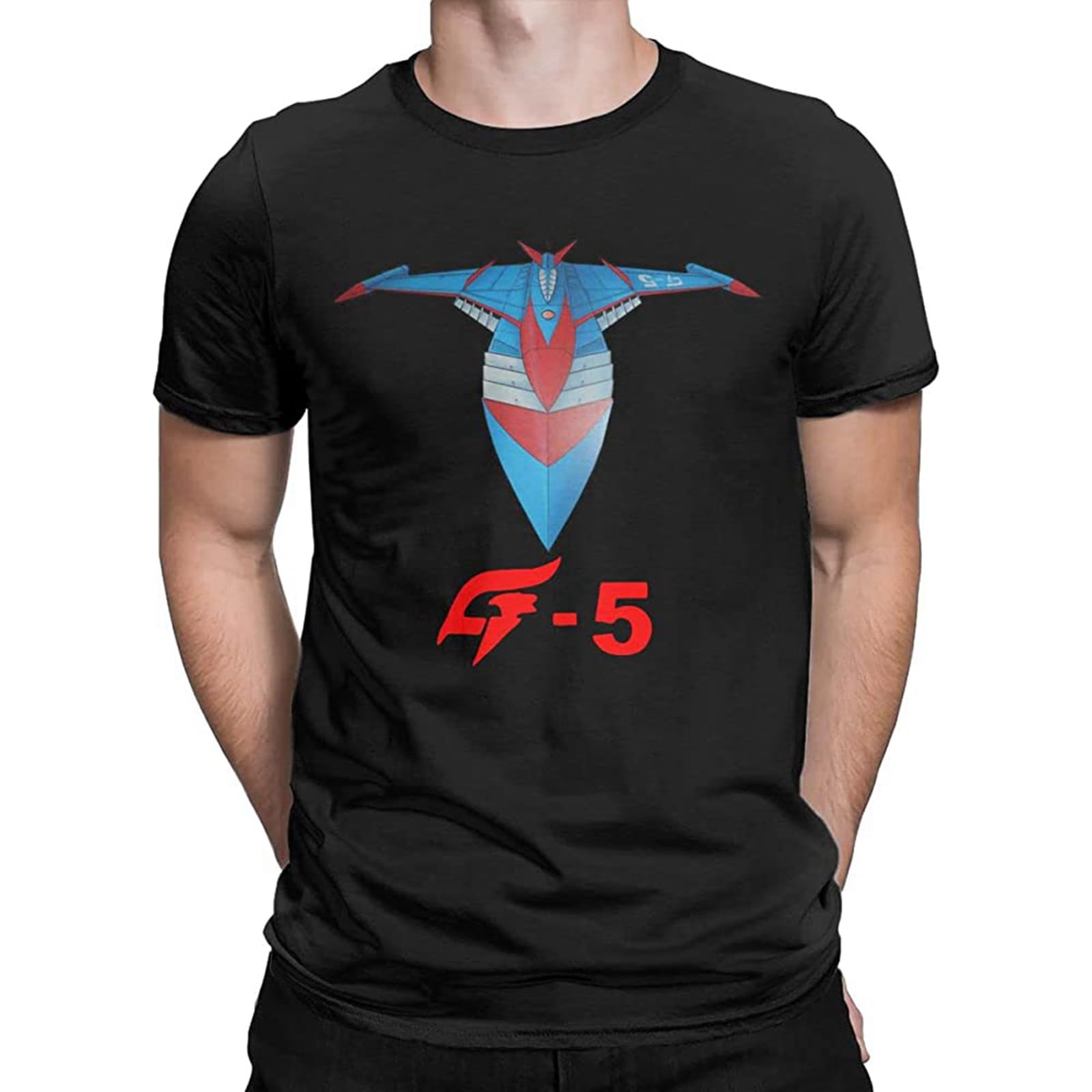 Battle of The Planets Gatchaman God Phoenix G-5 Mens T-Shirt Unisex Tee Size XL Black