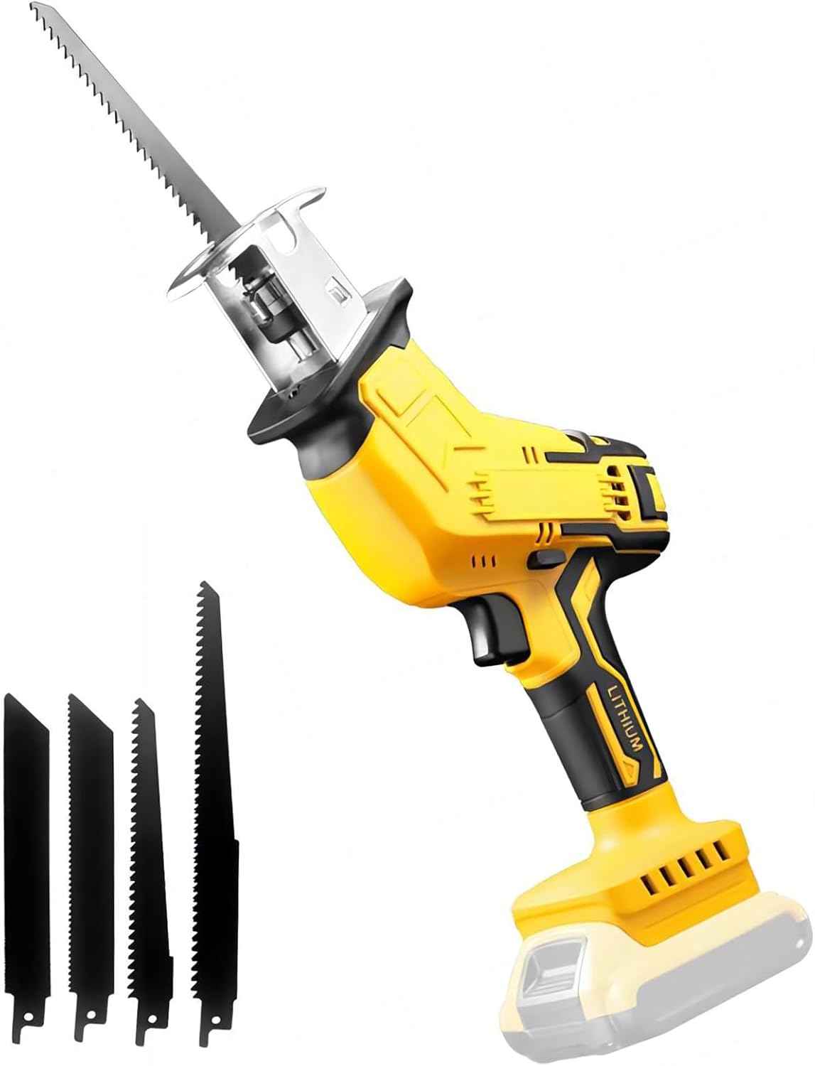 Product image of Cordless Reciprocating Saw for DEWALT 20V Max Battery, Brushless Motor Variable Speed 0-3500 SPM, Tool-free Blade Change, AODERTI Recipro Sawzall with 4 Saw Blades for Wood/Metal Cutting (Tool Only)