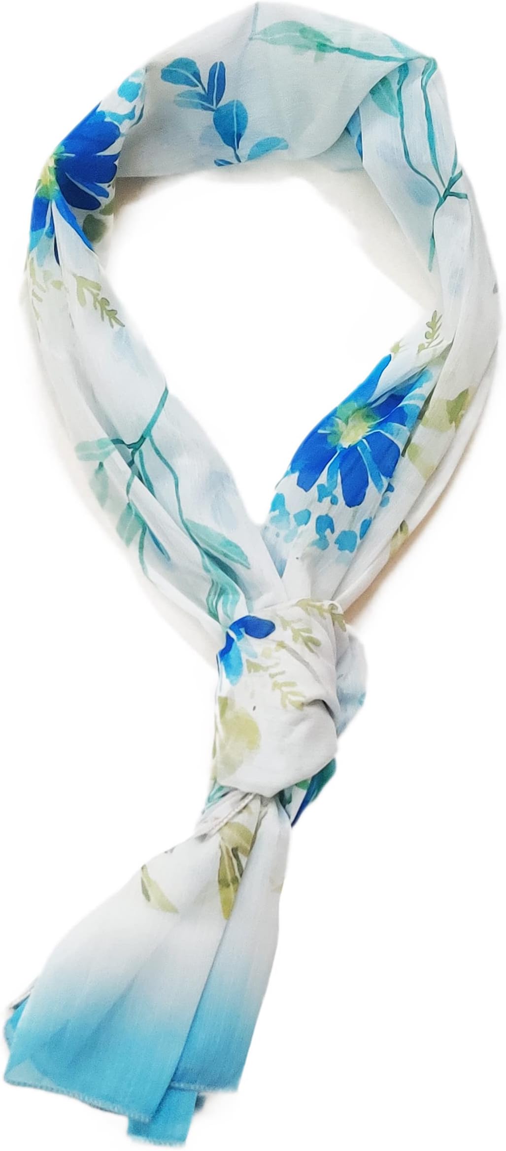 Fine Chiffon Ombre Scarf for Women Lightweight Fashion Scarves in Print Floral Pattern
