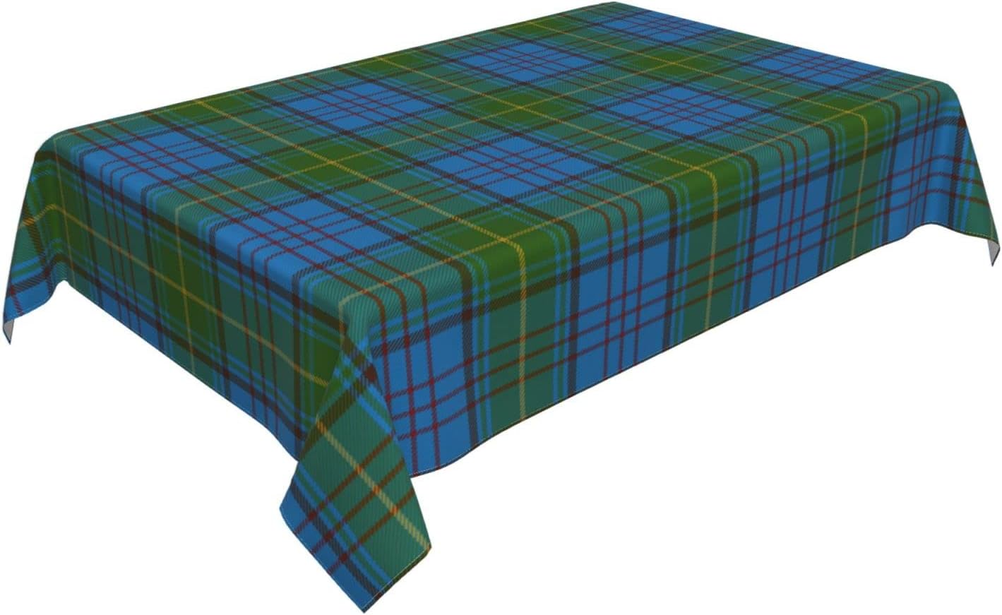 Washable Tablecloth, Donegal County Irish Tartan Rectangle Table Cover, Spillproof & Wrinkle-Free, for Farmhouse, Kitchen, Dining Room, Picnic Parties, 54 X 72 Inches