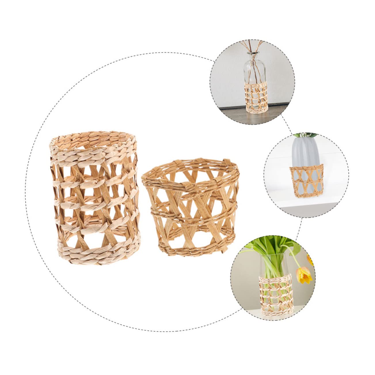 YARNOW 10piezas Funda De Vaso De Natural Creativos para Copas Aislante Térmico y Antideslizante Decoración Artesanal para Hogar y Oficina