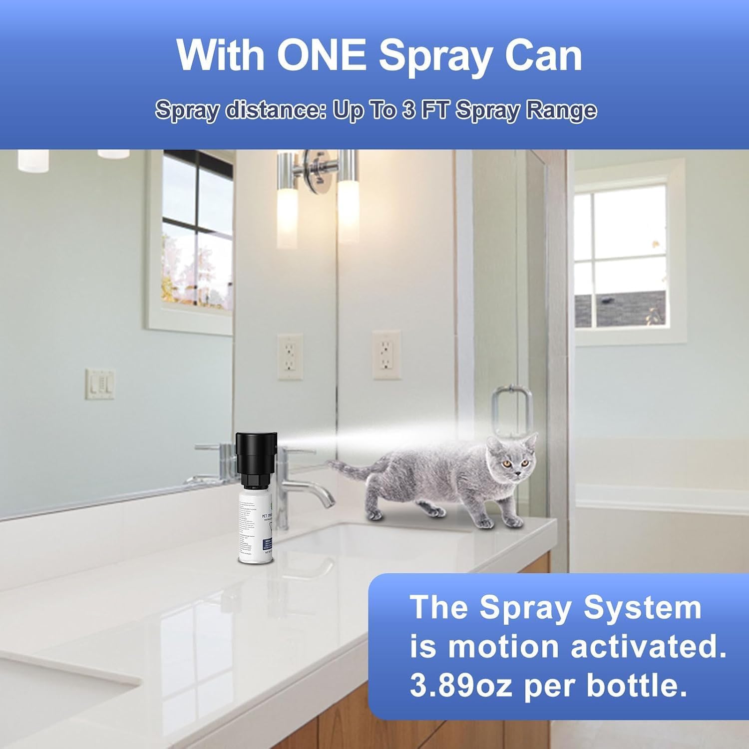CAT Spray Pet Deterrent System, Motion Activated Pet for Cats & Dogs Spray Deterrent 1Pack