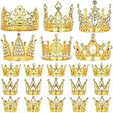 Crown Cake Topper Mini Gold Crown for Flower Bouquets Glittering Metal Queen Crowns for Women Girl Lady Bridal Wedding Vintage Cake Decoration for Mothers Day Baby Shower Birthday Party 9 Style