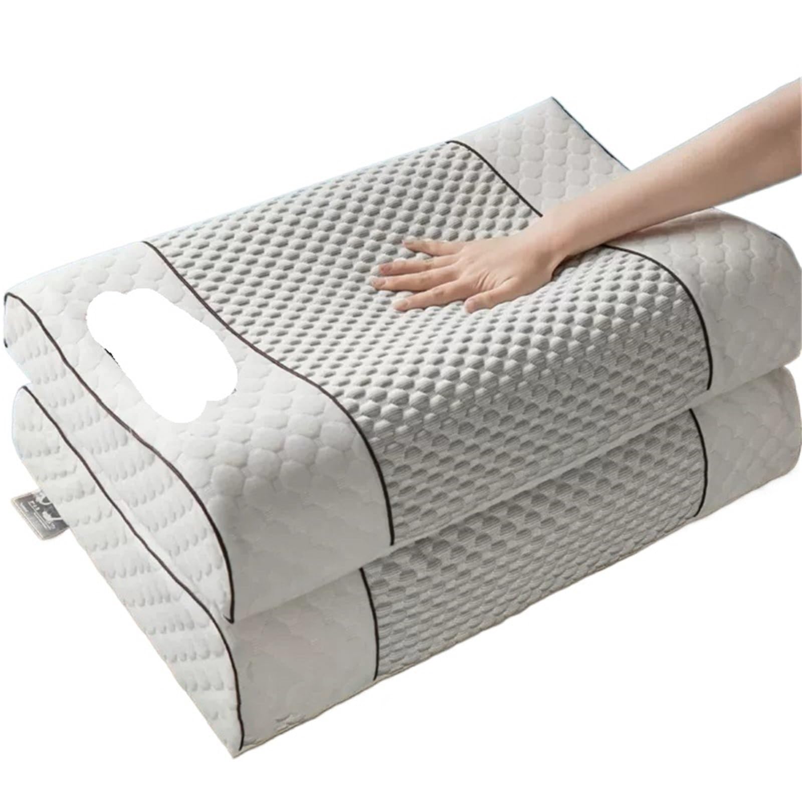Dvmsief Light Grey Latex Pillow Latex Pillow Slow Rebound Health Care Memory Foam(Light Grey)