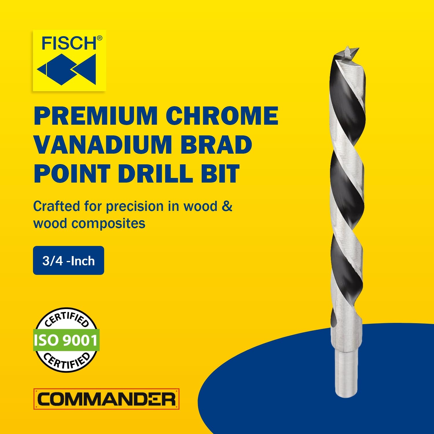 Chrome Vanadium Brad Point Drill Bit - 3/4 Inch -2 Chrome Vanadium Brad Point Drill Bit - 3/4 Inch -2