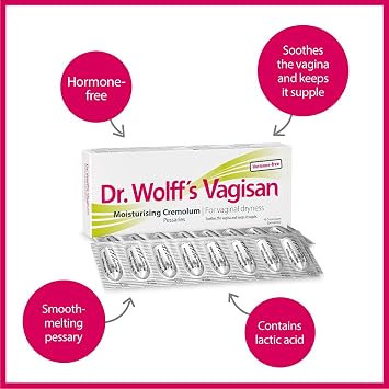 Vagisan Cremolum Moisturising Cream Hormone-Free Pessaries for Vaginal Dryness 1 x 16 Pieces