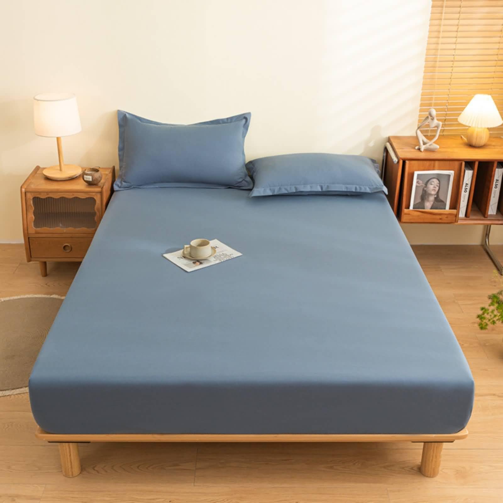 Drap de lit en coton 200 x 220 cm matelassé et thermorégulateur toutes saisons