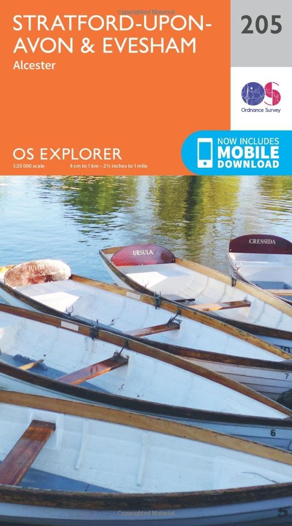 Stratford-upon-Avon & Evesham Map | Alcester | Ordnance Survey | OS Explorer Map 205 | England | Walks | Hiking | Maps | Adventure