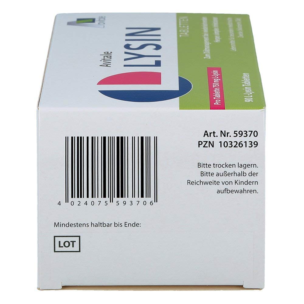 L-lysin Tabletten bei Lippenherpes 750 mg 90 stk