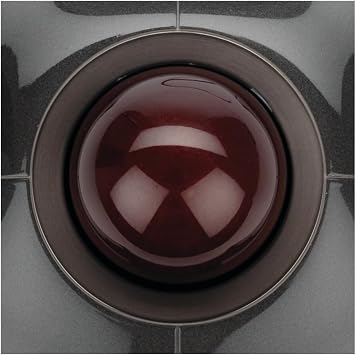 KENSINGTON SlimBlade Trackball - Boule de commande - droitiers et gauchers - Laser/optique - 4 boutons - filaire - USB - Rouge Rubis, Argent metallique