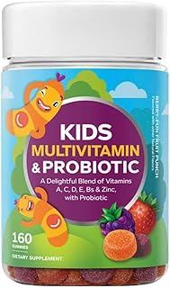 Kids Multivitamin and Probiotic Gummies, 160 Count, with Vitamins A, C, D, E, B