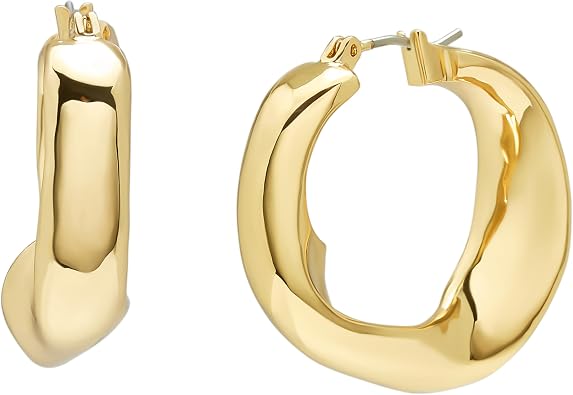 Robert Lee Morris Soho Womens Sculpted Medium Hoop Earrings