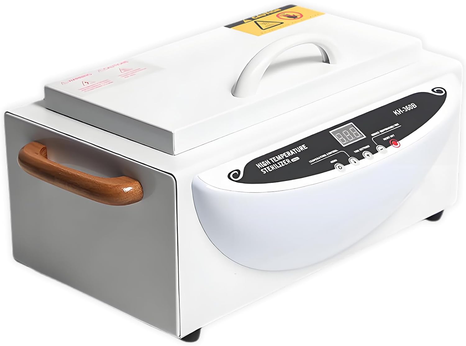 Esterilizador de Calor Seco para Herramientas de Uñas y Metálicas, Caja de Limpieza Profesional de Acero Inoxidable para Salón, Barbería, Clínica con Temporizador y Apagado Automático