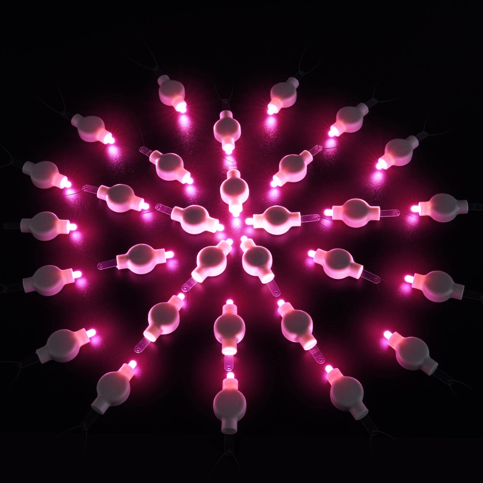 Afoosoo White Paper Lantern Lights Battery Operated Hanging Led Lights Super Bright Easy Use Decorative Lighting For Outdoor/Indoor Wedding Camping Party Events Balloon Lanterns,Last 36 Hours((30Pcs Pink)
