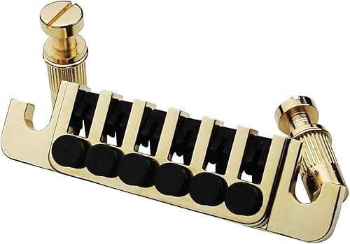 Guyker Guitar TP-6 - Barra de parada de puente Pieza trasera de puentes vintage de los años 70 con tachuelas e insertos de repuesto compatible con