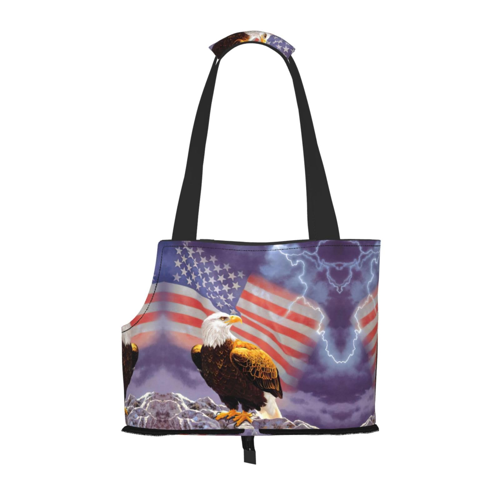 Sac de transport pour petits chiens chats lapins sac de voyage animaux motif drapeau usa