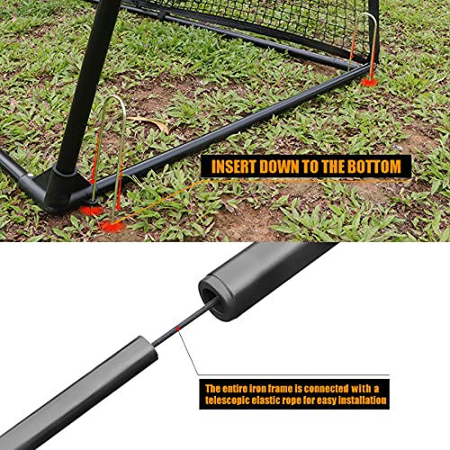 Vancl Football Training Net Portable 7X7Ft Knotless Quarterback Throwing Net For Improving Football Accuracy Throwing With 5 Target Pockets &Carry Bag #TOP3