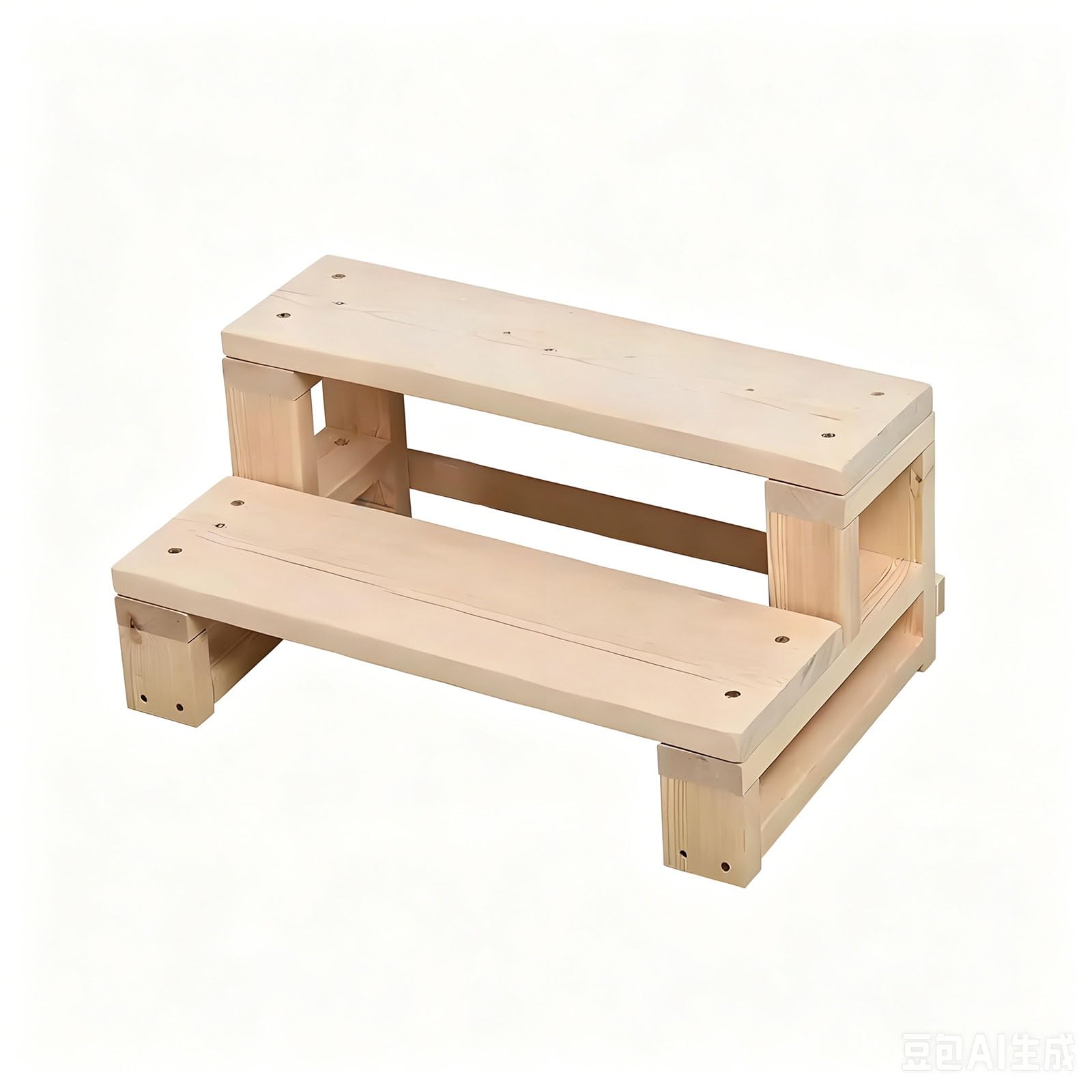 ZYNNEL Wooden Step Stool 2 Step Wooden Bedside Height30/40cm Long Footstool Helper Wooden for High Beds Non-slip bottom Indoor/outdoor use Ideal for Bathroom, Kitchen, Home Use, Durable