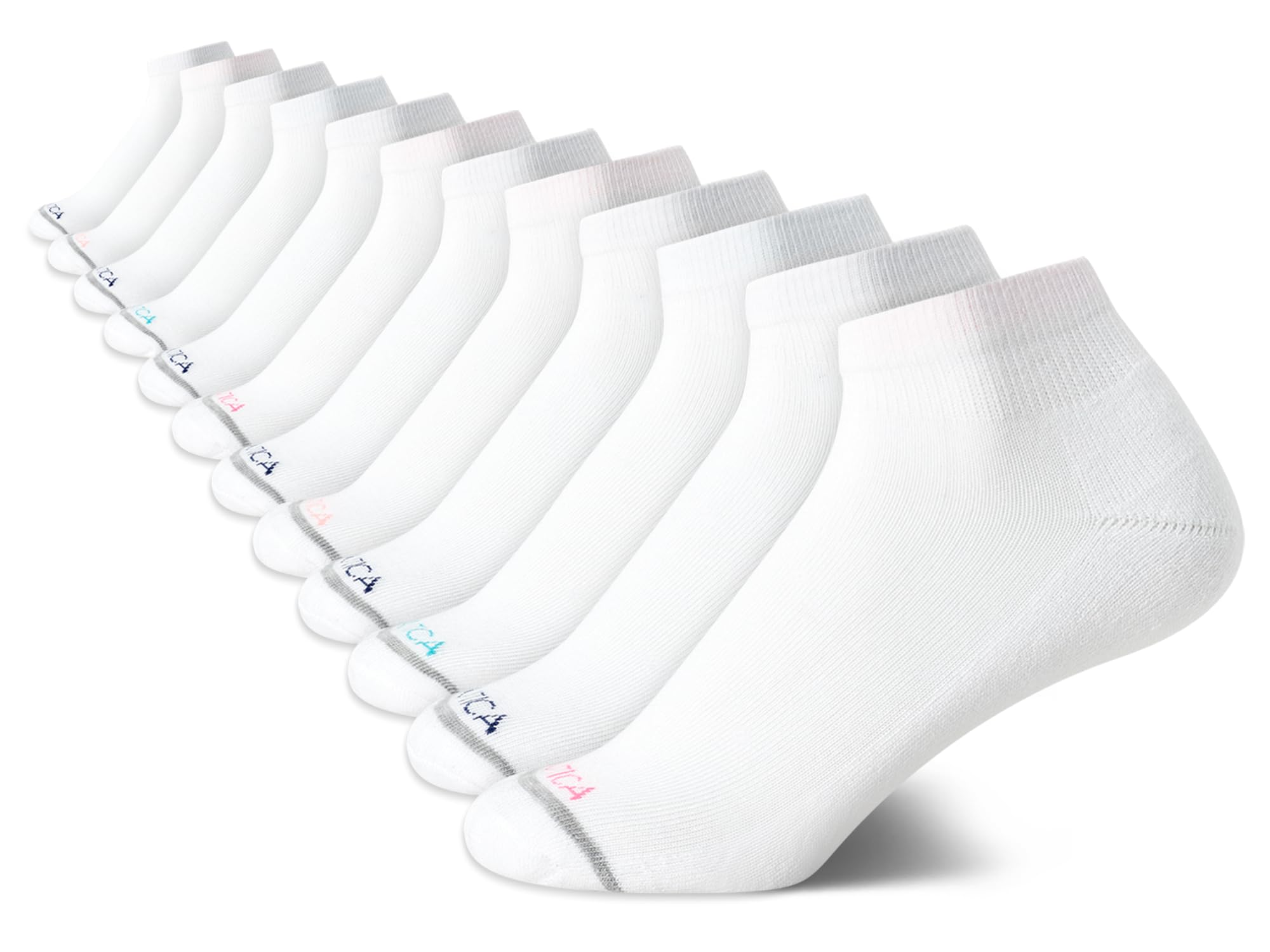 Nautica Womens Quarter Socks - 12 Pack Moisture Control Cushioned Athletic Socks for Women for Sport & Gym Wear (Size: 4-10)