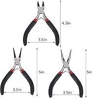 Vista 7 de WUCID Alicates de joyería, alicates de 3.5 pulgadas, pinzas de cabeza recta, kit de fabricación de joyas, kit de combinación de cuentas