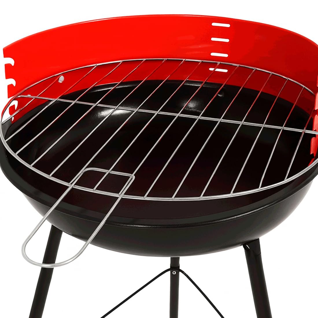 Acomoda Textil – Barbacoa de Carbon con Parrilla Redonda y Estructura de Acero, Ligera y Portatil. Asador 33x56 cm Ideal para Jardin, Camping o Terraza de Facil de Limpieza — view 3