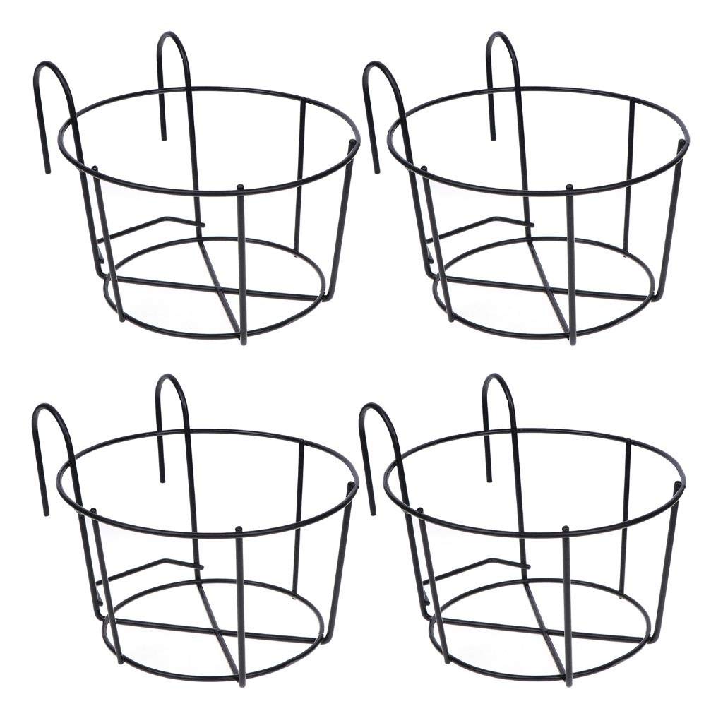 WWahuayuan 4 Pack Hanging Planters For Railings Rail Planter Hanging Baskets Flower Pot Holders Iron Plant Racks Metal Fence Potted Stand Mounted Balcony Plant Baskets Container,Garden Steel Pots WWahuayuan 4 Pack Hanging Planters For Railings Rail Planter Hanging Baskets Flower Pot Holders Iron Plant Racks Metal Fence Potted Stand Mounted Balcony Plant Baskets Container,Garden Steel Pots