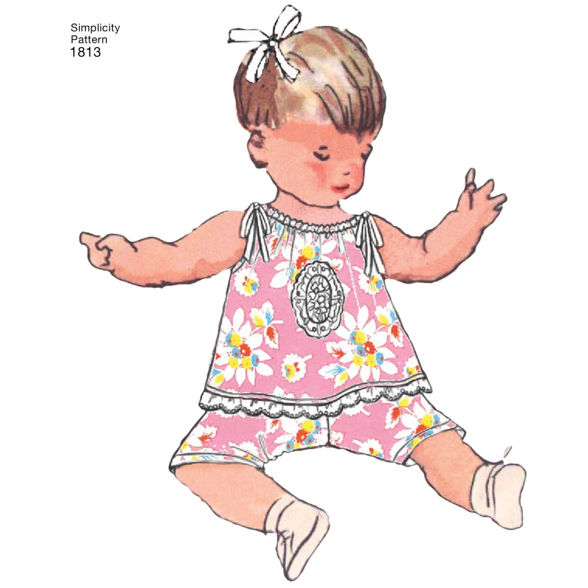 Simplicity Simplcity 1813Vestito per Bambini & Separati, Carta, Bianco, A (XXS-XS-S-M-L)