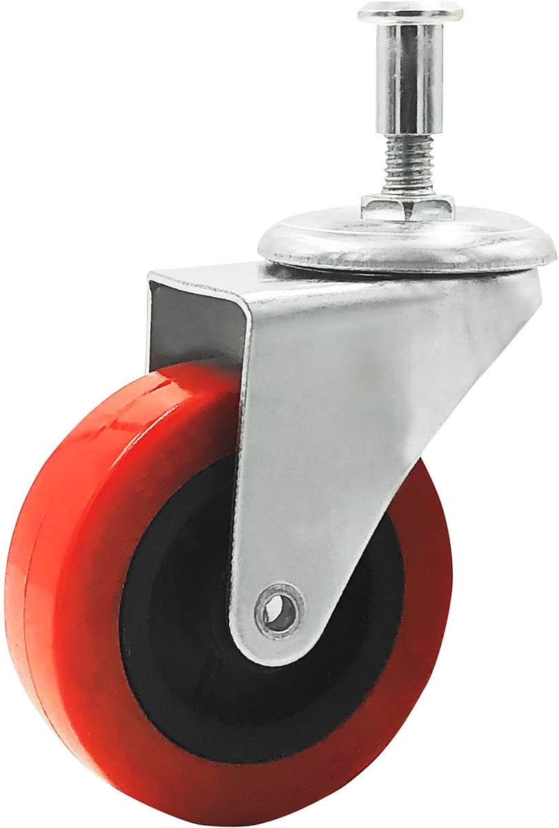 Heavy-Duty 2" Low Profile Swivel Caster Wheel for Creeper Service Cart Stool Post Mount