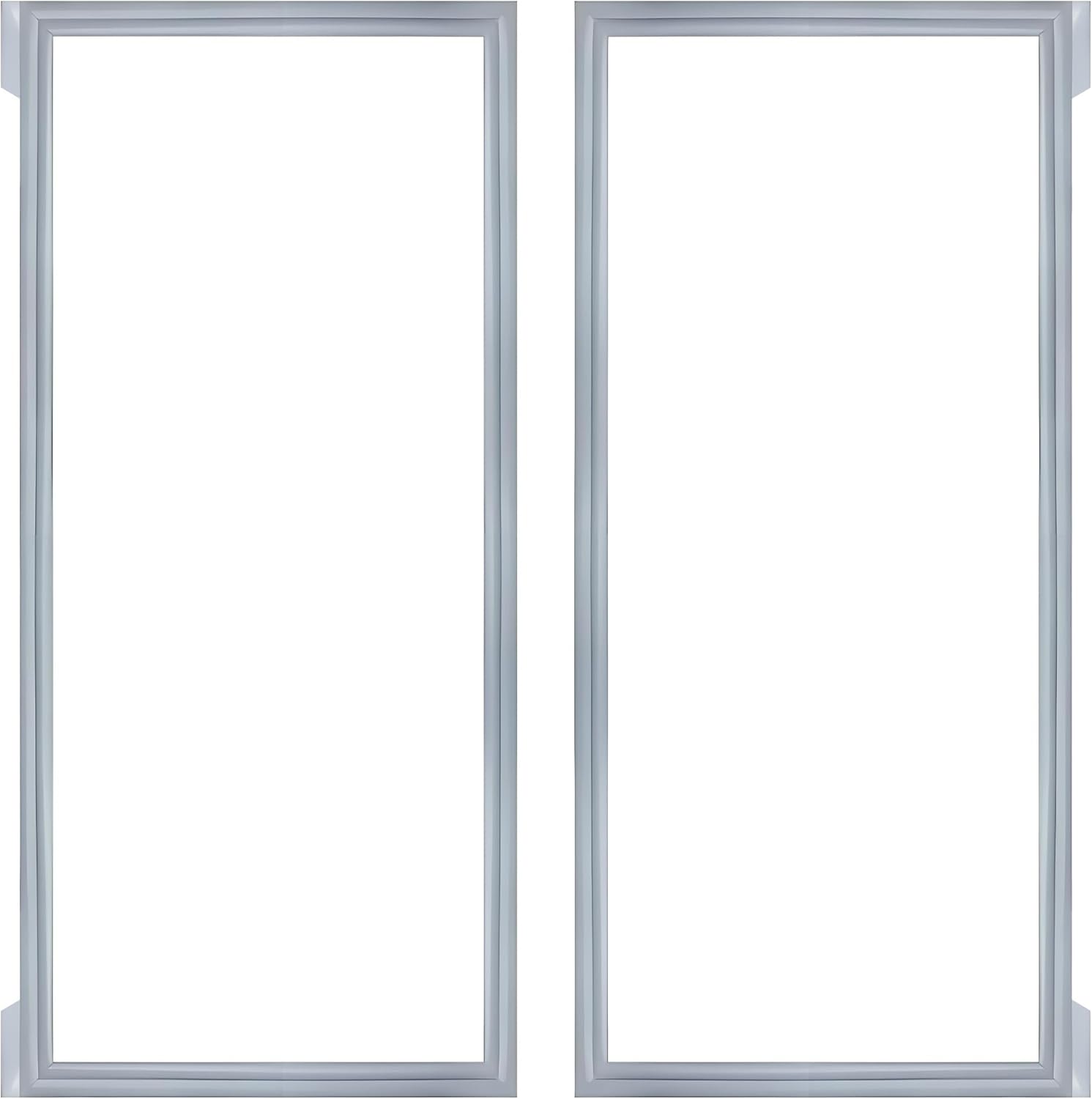 (GRAY) W10830162 Refrigerator Door Gasket (2 Pack),French Refrigerator Door Gasket Compatible with Whirlpool KitchenAid Fit Model WRF535SMBM00 Refrigerator Door Seal Part Replaces 12723206AP etc