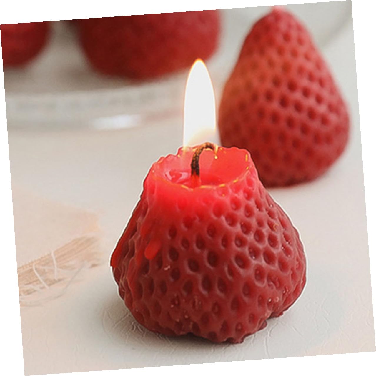 Candele Profumate Luce Soffusa alla Fragola Set 9 in Paraffina, Decorazione Adorabile per Feste e Vacanze per Atmosfera Confortevole