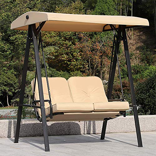 DNNAL - Balancín de 2 plazas, hamaca amortiguada, asiento de banco para Patio Yard Jardín en la parte posterior del porche