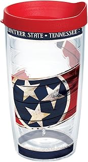 Tervis Tennessee State Flag Outline Tumbler with Wrap and Red Lid 16oz, Clear
