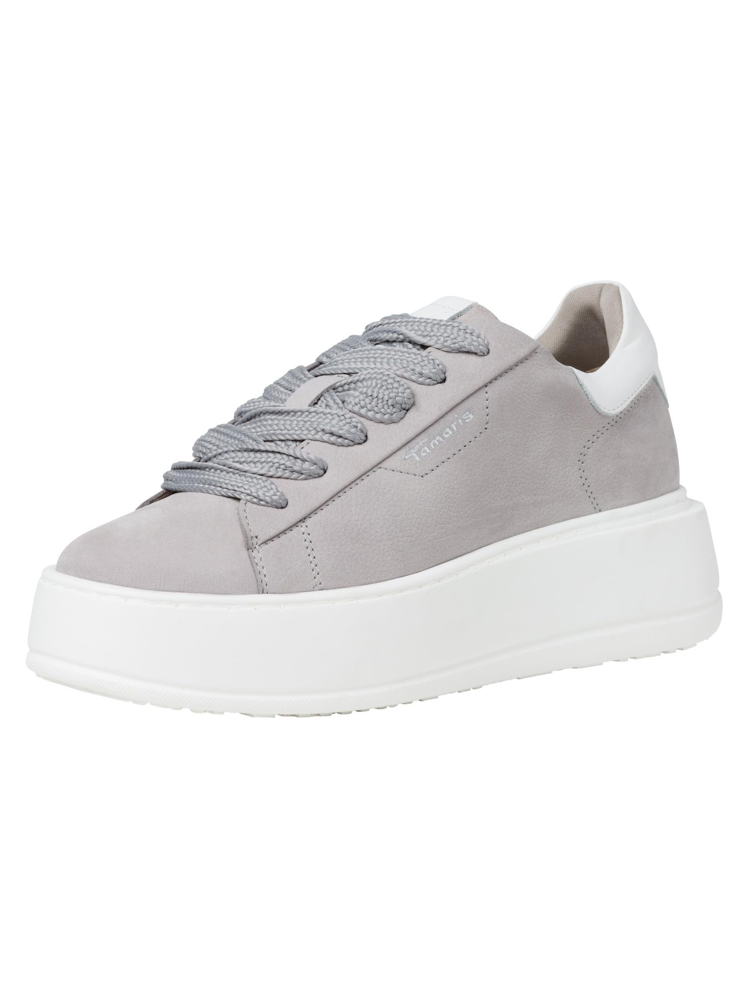 Tamaris Women's Comfortable Shoes, Women's lace-up Shoes, Touch-it Footbed, lightgrey, 7.5 UK