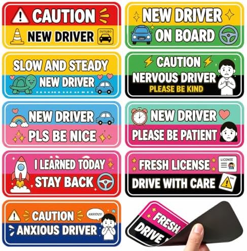 Amazon.com: ALXVBZO Student Driver Magnet for Car, 9 Pcs Funny New ...