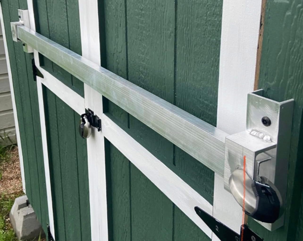 Security Door Bar Lock Structural Aluminum shed gate barn Home 45in-80in (65in) Made in USA