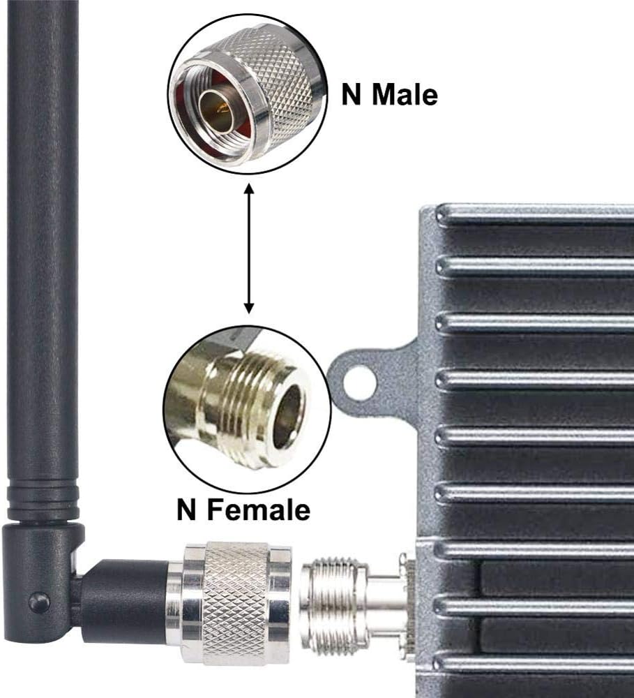 4G LTE Antenna Cellular LTE Aerial N Male Antenna 700MHz-2700MHz 5dBi 4G Omni-Directional Whip High-gain Transmit-Receive for Cell Signal Booster Amplifie Pack of 2