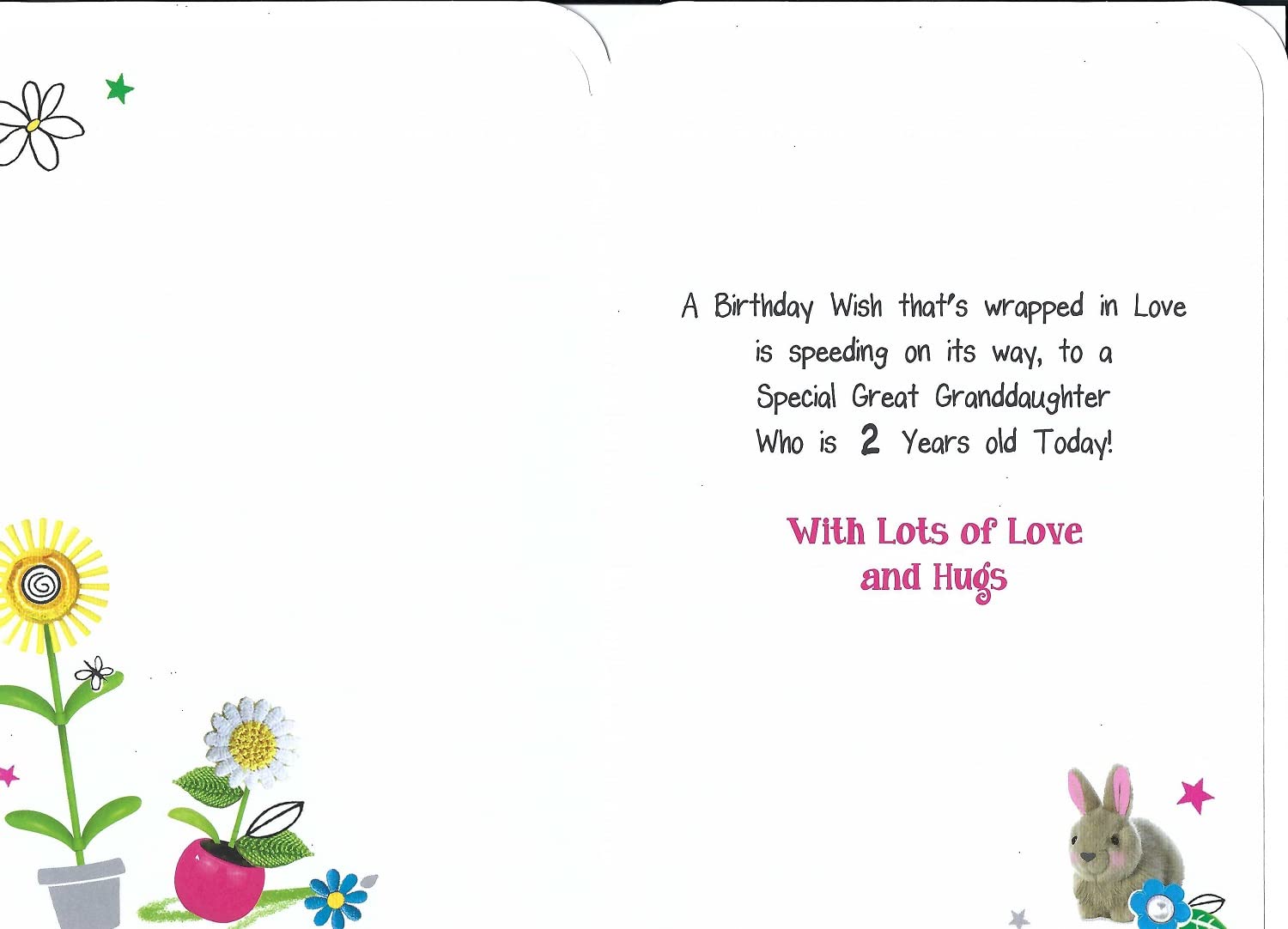 Jonny Javelin Biglietto Di Compleanno Per Nipote Di 2 Anni - Design Con Uccellino E Fiori, Con Lamina D'Argento E Busta, 135x230 Mm
