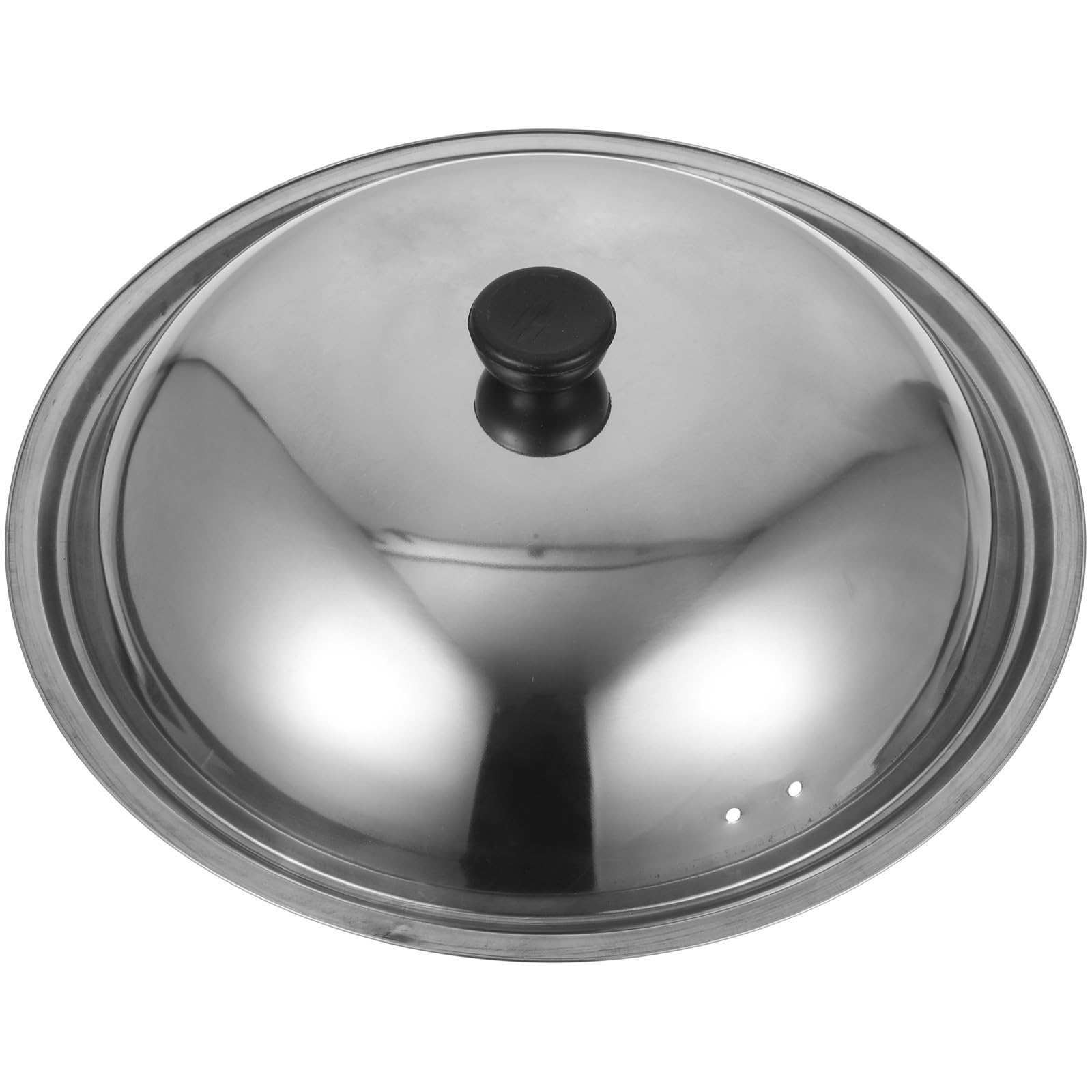 Tapa de olla de acero inoxidable elegante y gruesa con acabado plata de alta gama
