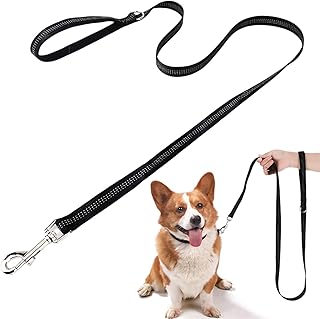 Kzouenzu Führleine 2m Länge [Einzelgriff], Doppelseitig Reflektierend, Verstellbare Hundeleine Große Hunde, Lange Hundeleine Für Training Und Outdoor [Schwarz] product image