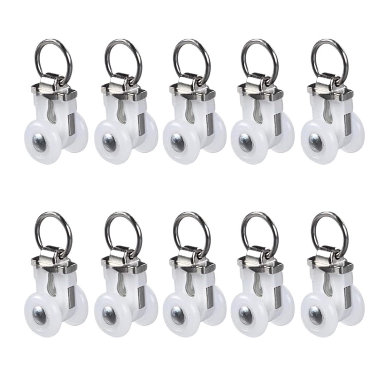Rrypbovg One Color Curtain Track Rollers Aluminum Alloy Curtain Rail Pulleys, Runners For Curtain Tracks, Heavy-Duty(10 Pcs)