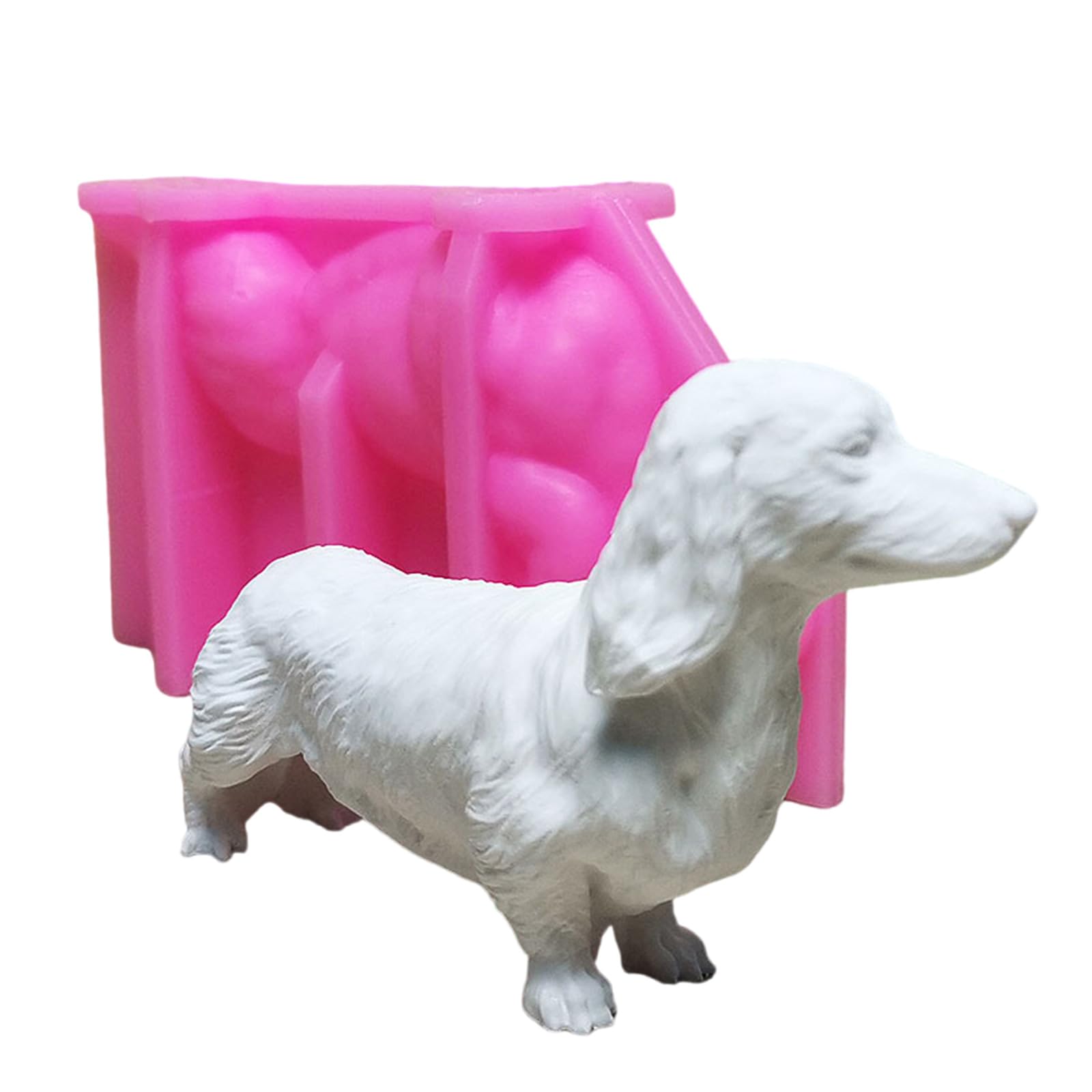 NEWFT Soft Ornament Mould Multi Purpose Silicone Dachshund Mold for Handmade Decorations and Scented Candle Making