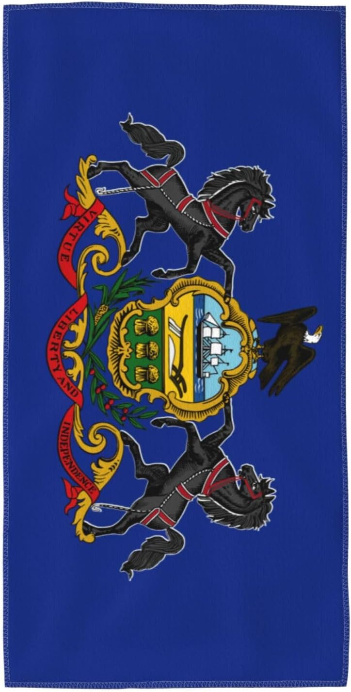 Pennsylvania State Flag Print Hand Towels for Kitchen, Decorative Bathroom Towels Decor Farmhouse Cute for Men Women Gifts