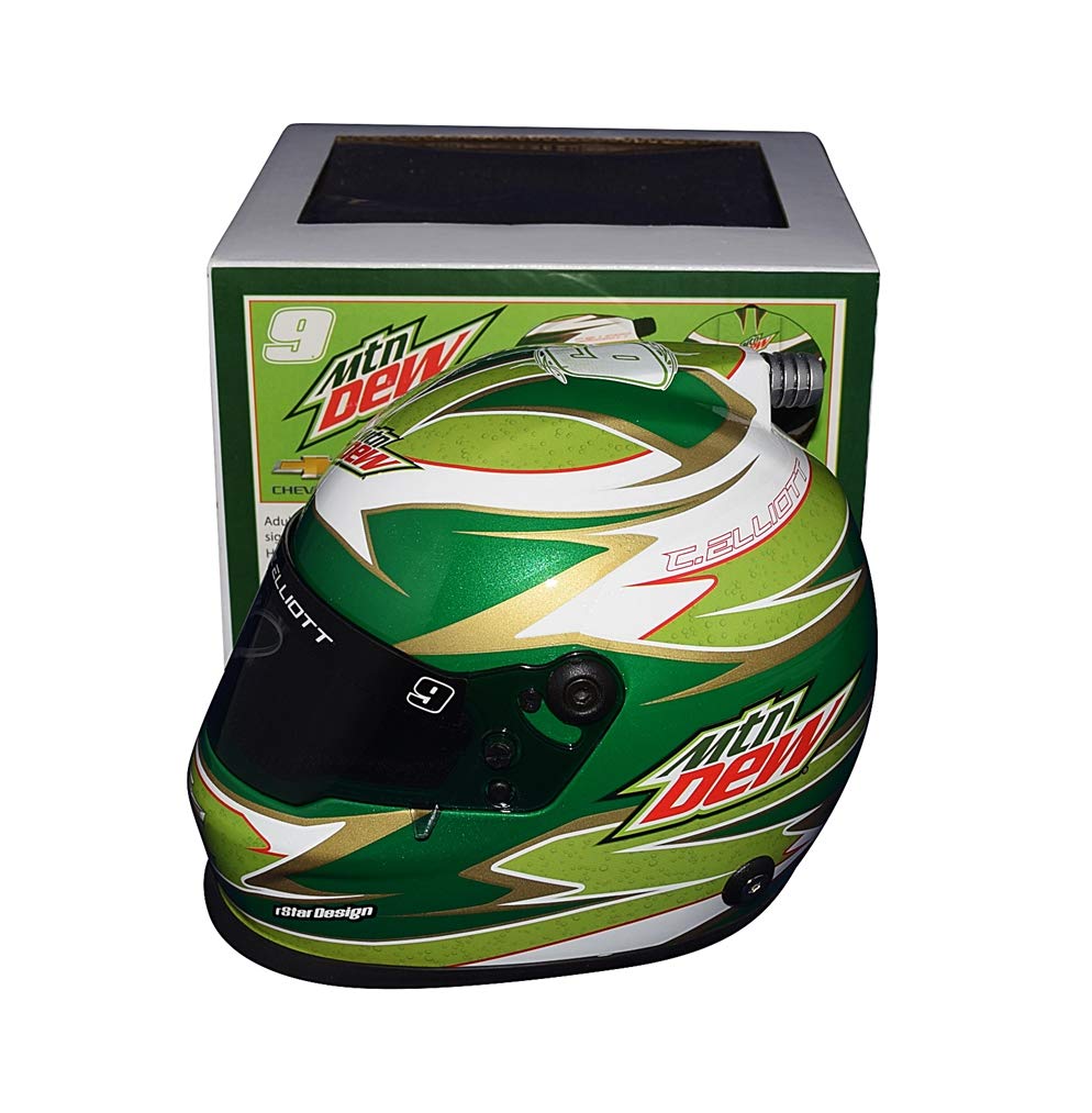 AUTOGRAPHED 2020 Chase Elliott #9 Mountain Dew Racing (rStar Design) Hendrick Motorsports Rare Signed NASCAR Collectible Replica Mini Helmet with COA