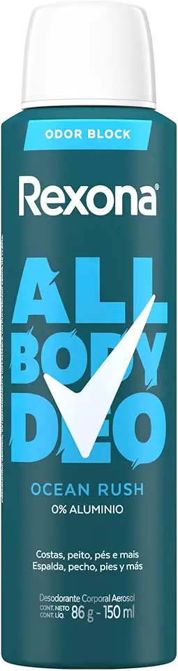 Rexona All Body, Desodorante Corporal Aerossol, Para o Corpo Todo, Ocean Rush 150ml