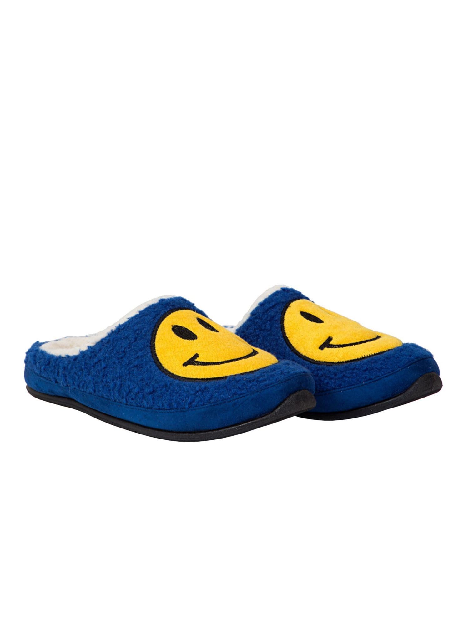 Men's Deer Stags Blue Faux Fur Outdoor Slide Slippers - Size 10 Medium