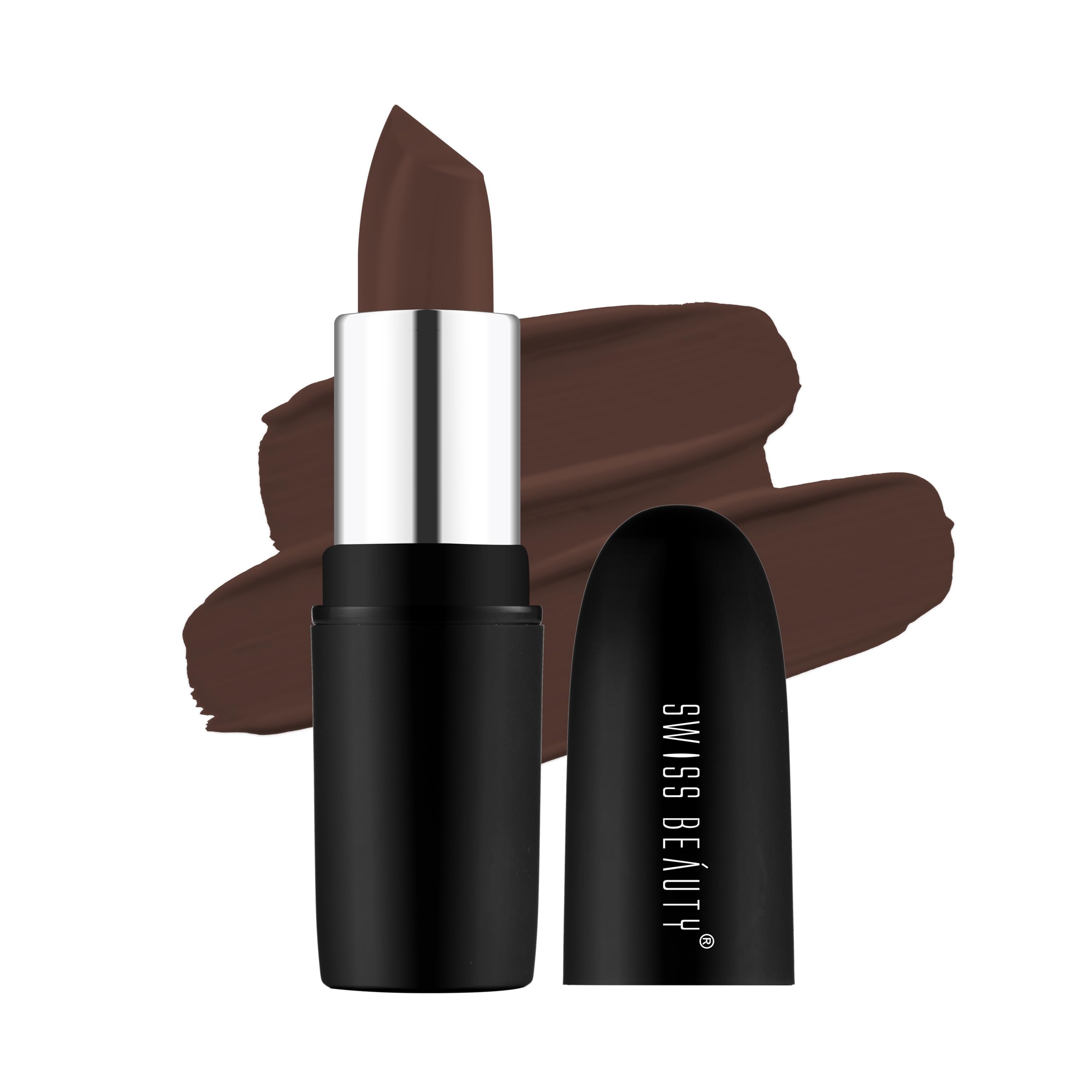 Swiss Beauty Pure Matte Creamy Lipstick | Non-drying, Highly pigmented Lipstick | Shade- Coffee, 3.8gm|-image-8