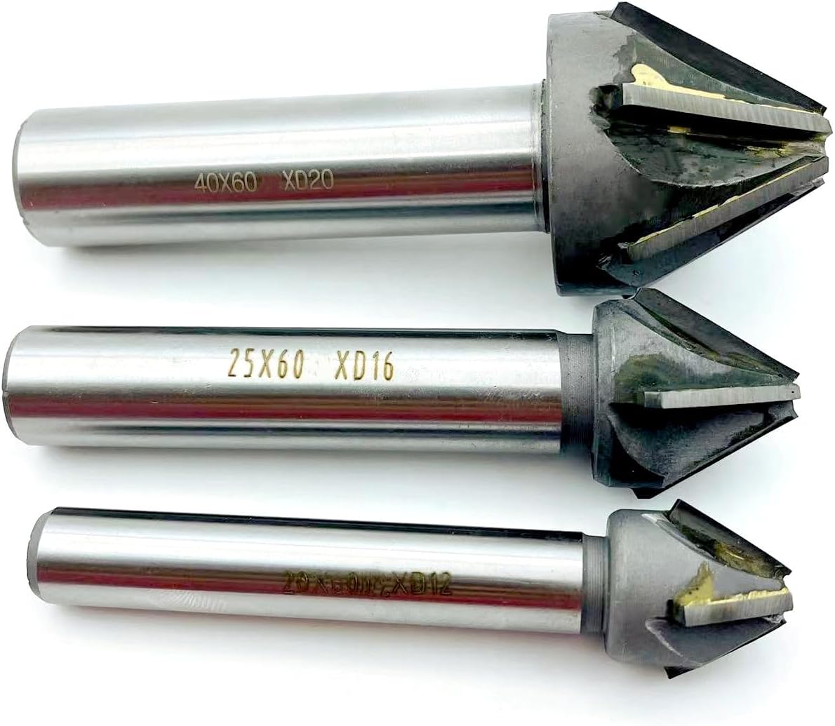 1pcs 60/90 Degrees Chamfering Countersink Drill Bit 16-60mm Cutting Diameter Chamfer Milling Cutter with Brazing Carbide Blade TCT Straight Shank Deburring End Mill(25mm-90degree)