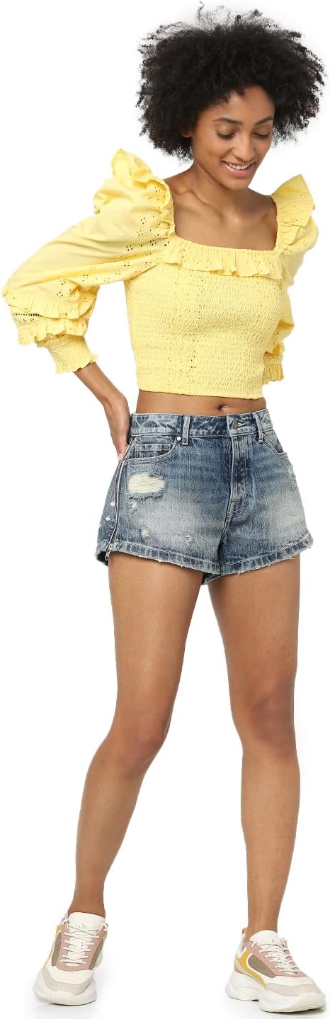 ONLY Women's Cotton Slim Fit Top