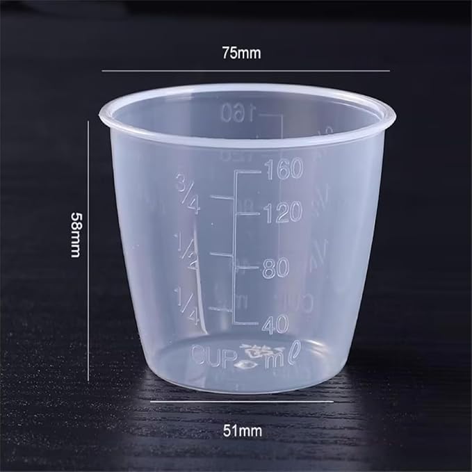 2 piezas vasos medidores transparentes de plástico 160 ml miniatura 3