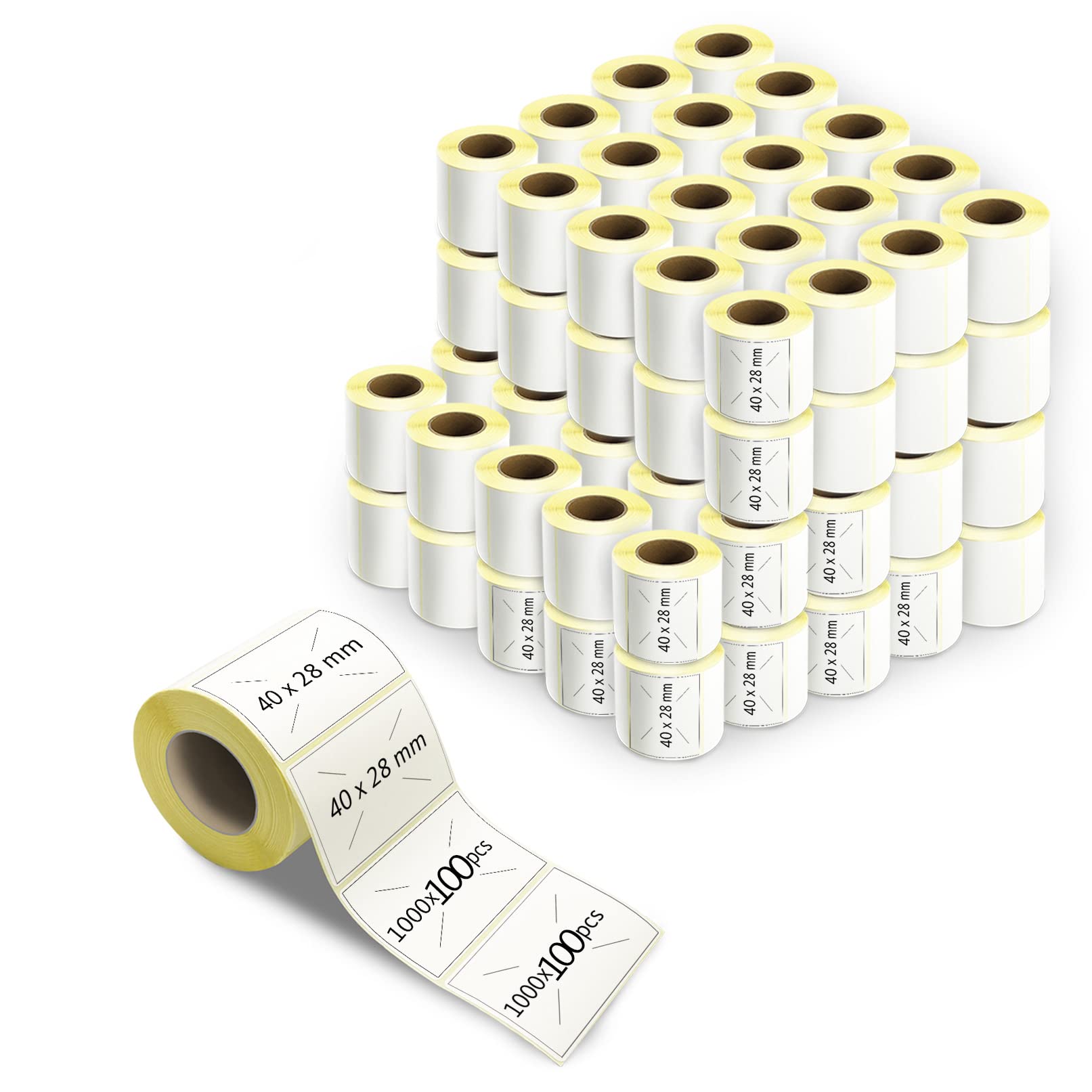 m MU Etiquetas Adhesivas 100 Rollos/100000 Hojas Etiquetas, 40MM X 28MM, Etiqueta De Envío Exprés, Para Catering Tarros De Comida Pegatinas Adhesivas Oficina Cocina|4×2.8CM
